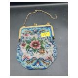 ANTIQUE BEADED PURSE - STRAP NEEDS REPAIR