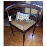 ANTIQUE WOVEN SEAT CORNER CHAIR