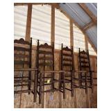 4 MAHOGANY LADDER BACK CHAIRS W/ CANE BOTTOM