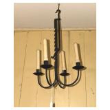 WRAUGHT IRON 4 ARM HANGING CANDLE FIXTURE