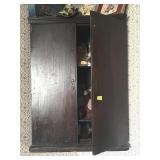 MAHOGANY HANGING CORNER CABINET 29"x13"x36"
