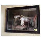 "AT PRAYER" FRAMED PRINT BY C.S. BREDDIN 22"x17"
