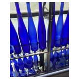 COLLECTION OF COBALT BLUE, BROWN, GREEN BOTTLES