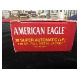 50 ROUNDS AMERICAN EAGLE 38 SUPER AUTOMATIC (+P) 50 ROUNDS AMERICAN EAGLE 38 SUPER AUTOMATIC (+P)