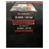40 ROUNDS KOENIG .38 SUPER AMMUNITION - 40 ROUNDS KOENIG .38 SUPER AMMUNITION -