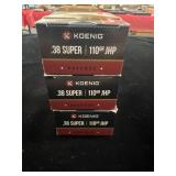 60 ROUNDS KOENIG .38 SUPER AMMUNITION - 60 ROUNDS KOENIG .38 SUPER AMMUNITION -