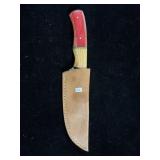 DAMASCUS FIXED BLADE KNIFE W/SHEATH - 8" - DAMASCUS FIXED BLADE KNIFE W/SHEATH - 8" -