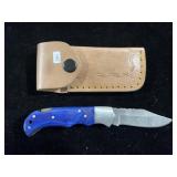 DAMASCUS FOLDING LOCK BLADE KNIFE W/SHEATH DAMASCUS FOLDING LOCK BLADE KNIFE W/SHEATH