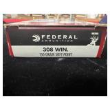 20 ROUNDS FEDERAL 308 WIN AMMUNITION - 20 ROUNDS FEDERAL 308 WIN AMMUNITION -