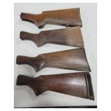 (4) WOODEN GUN BUTT STOCKS (4) WOODEN GUN BUTT STOCKS