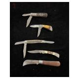 (5) ASSORTED POCKET KNIVES: BARLOW AND 4 PAKISTAN