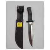 12" FIXED BLADE KNIFE W/ LEATHER SHEATH 12" FIXED BLADE KNIFE W/ LEATHER SHEATH