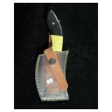 DAMASCUS FIXED BLADE KNIFE W/SHEATH - 8" - DAMASCUS FIXED BLADE KNIFE W/SHEATH - 8" -