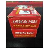100 ROUNDS AMERICAN EAGLE 38 SUPER AUTOMATIC (+P) 100 ROUNDS AMERICAN EAGLE 38 SUPER AUTOMATIC (+P)