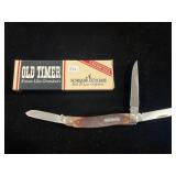 SCHRADE OLD TIMER 3 BLADE FOLDING KNIFE IN BOX