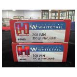 40 ROUNDS HORNADY AMERICAN WHITETAIL .308 WIN AMMO 40 ROUNDS HORNADY AMERICAN WHITETAIL .308 WIN AMMO