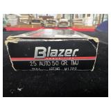 50 ROUNDS BLAZER 25 AUTO AMMUNITION - 50 ROUNDS BLAZER 25 AUTO AMMUNITION -