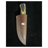 DAMASCUS FIXED BLADE KNIFE W/SHEATH - 7" - DAMASCUS FIXED BLADE KNIFE W/SHEATH - 7" -