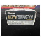 20 ROUNDS SIG SAUER ELITE 380 AUTO AMMUNITION - 20 ROUNDS SIG SAUER ELITE 380 AUTO AMMUNITION -