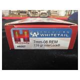 20 ROUNDS HORNADY AMERICAN WHITETAIL 7MM-08 REM - 20 ROUNDS HORNADY AMERICAN WHITETAIL 7MM-08 REM -