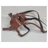 LEATHER SHOULDER HOLSTER W/DOUBLE MAG HOLSTER - LEATHER SHOULDER HOLSTER W/DOUBLE MAG HOLSTER -
