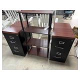 QTY OF 2- 2 DRAWER FILEING CABINETS WITH WOOD