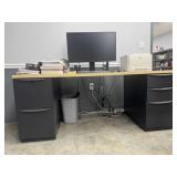 COMPUTER DESK W/ 3 DRAWER CABINET & FILING CABINET