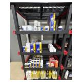 5 SHELF UNIT W/ ASSORTED AIR & OIL FILTERS