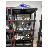 5 TIER SHELF & ASSORTED CONTENTS