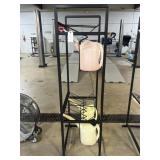 67" DOUBLE LEVEL FLUID RACK W/ FUNNELS