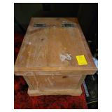 WOODEN BOX W/ASST. POCKET KNIVES MANY W/DAMAGE