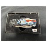 AMERICAN FLAG/BALD EAGLE COLLECTOR KNIFE