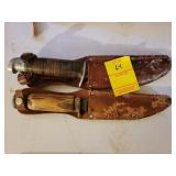 2 HUNTING KNIFES W/SHEATH - SOME RUST