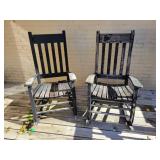 CONTENTS BACK DECK, METAL TABLE & CHAIR, 2 ROCKERS