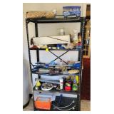 METAL SHELF W/CONTENTS