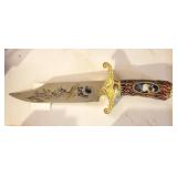 7 IN BOWIE KNIFE W/EAGLE DESIGNS