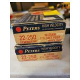 2 PARTIAL BOXES PETERS 22-250 REMINGTON