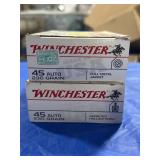 100 ROUNDS WINCHESTER .45 AUTO AMMO