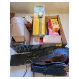 BOX ASST. BRASS, HOLSTER & ETC