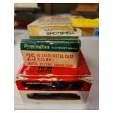 3 PARCTIAL BOXES AMMO, 9 MM (RELOADS), 25 AUTO