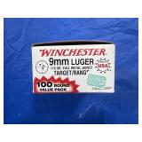 100 ROUNDS WINCHESTER 9 MM LUGER AMMO