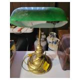BRASS & GLASS STUDENT DESK LAMP