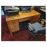 DESK & CHAIR W/CANNON PRINTER, HP COMPUTER