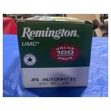 100 ROUNDS REMINGTON .45 AUTO AMMO
