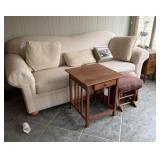 4PC GREEN BROS. COUCH, 2 SMALL TABLES, &....