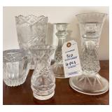 6PC OF CRYSTAL AND PRESS CUT GLASS