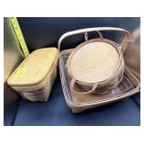 3PC LONGABERGER RECIPE BOX, PIE CARRIER, &....