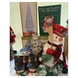 10PC ASSORTED SNOWMAN & OTHER CHRISTMAS ITEMS