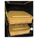 2 LONGABERGER PIE SAVERS ON METAL STAND (1999)