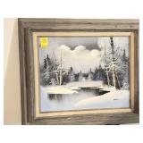 OIL ON CANVAS WINTER SCENE SIGNED BY ALBERT